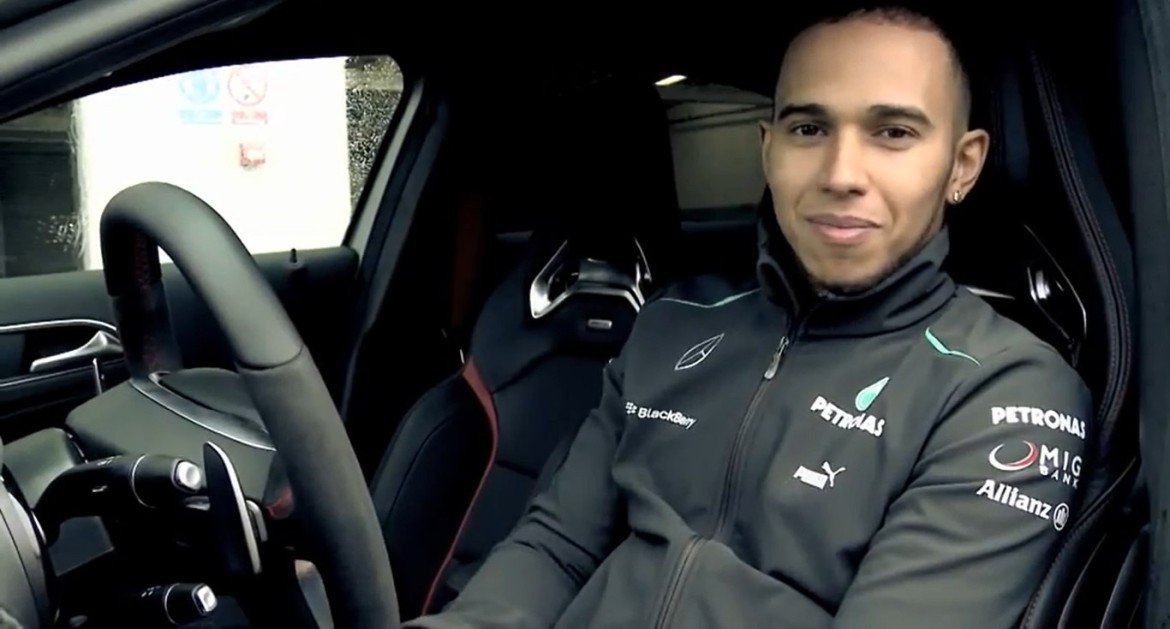 Lewis Hamilton Takes A Mercedes A45 AMG For A Ride