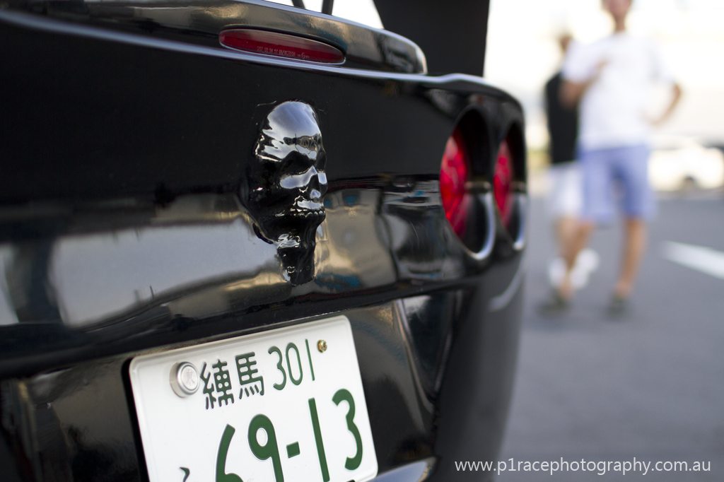 Sevens Day 2013 - Black C6 Chevrolet Corvette widebody - rear skull shot 2