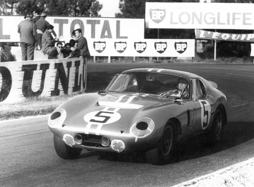 Bob peddling his Shelby Daytona Cobra Coupe to a GT Class win at the 1964 24 Hours of Le Mans. (Bondurant Collection)