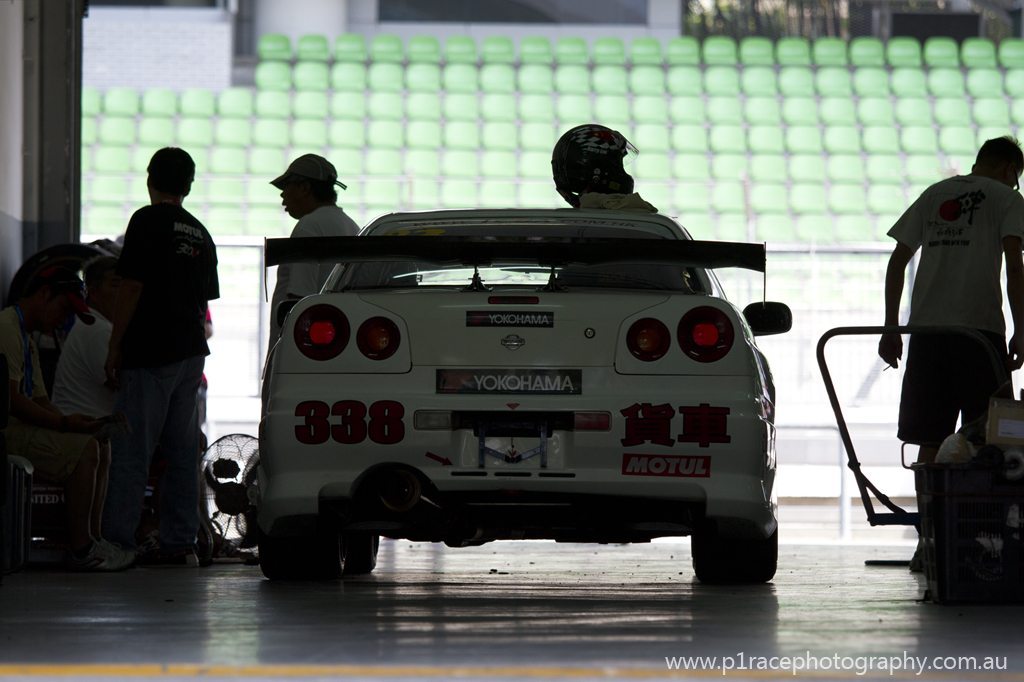 MSS - Sepang - Pits - R34 Nissan Skyline GT-T - Rear silhouette shot 2