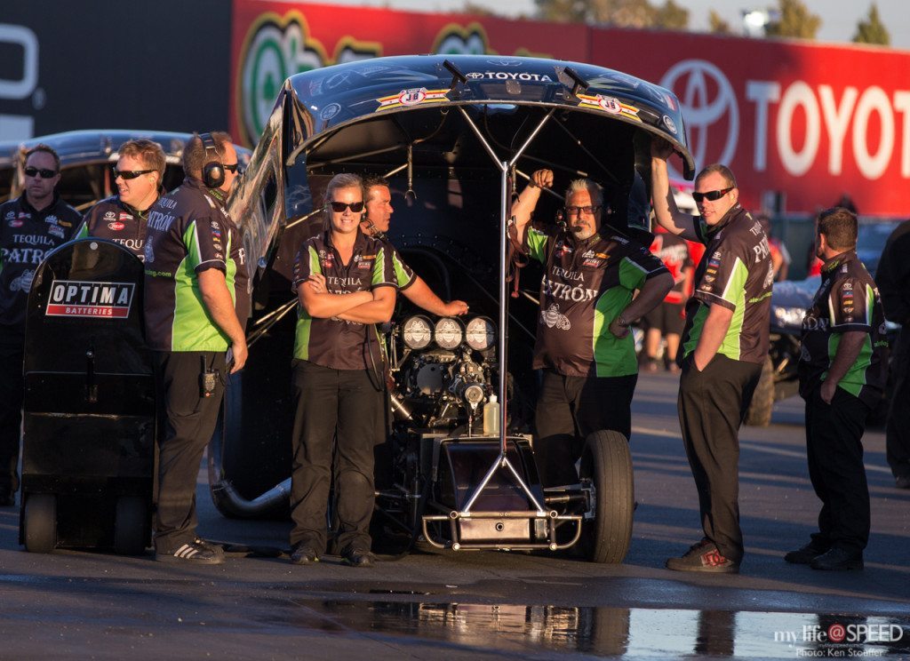 Crew Chief Tommy DeLago and his Tequila Patron team getting ready to fire up for Friday Night Qualifying.