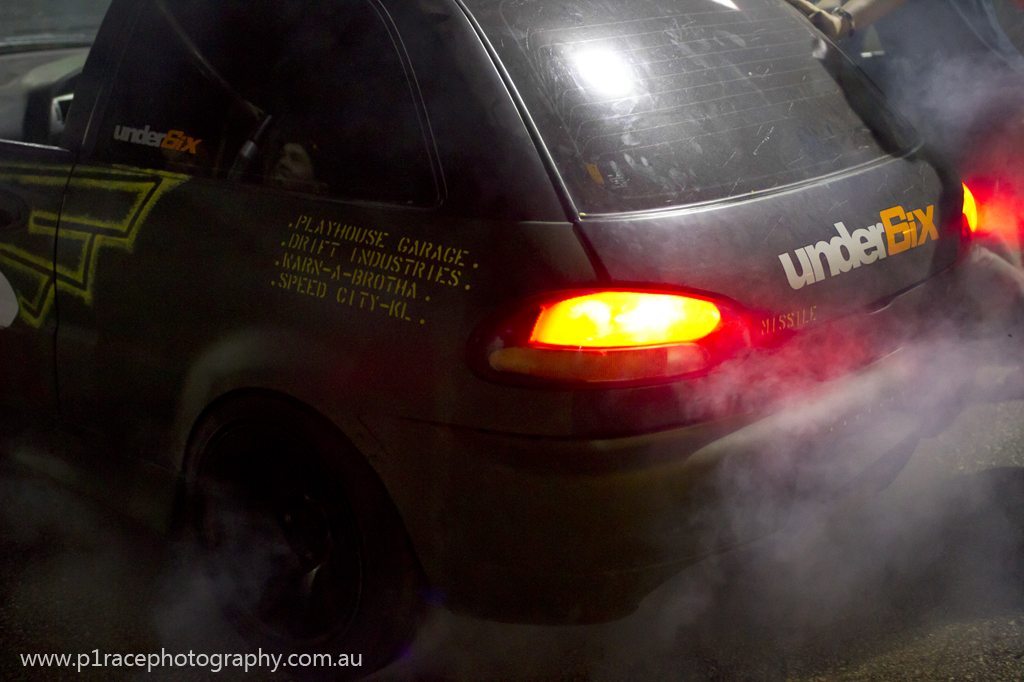 Speed City drift night - Limbo competition - Black Proton Satria GTi - RWD conversion - drift limbo shot 2