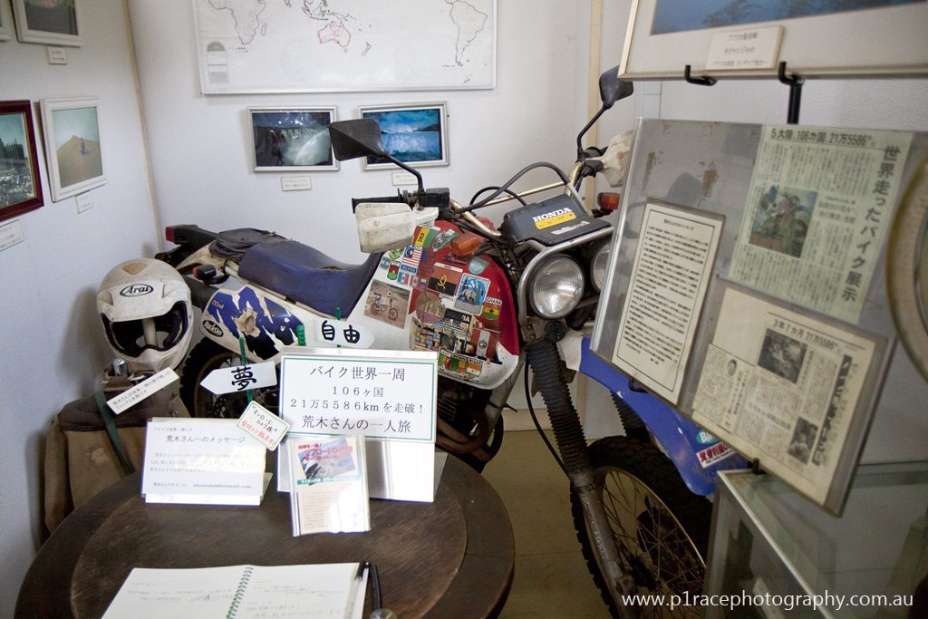 Iwashita Collection - Main Museum - Around the World trip Honda Dominator - front three-quarter exhibition shot 7