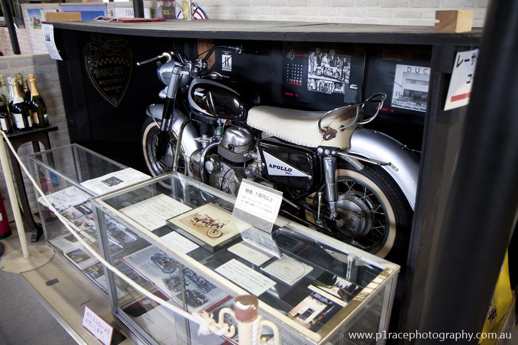 Iwashita Collection - Main Museum - Ducati Apollo prototype - Full display rear three-quarter shot 2