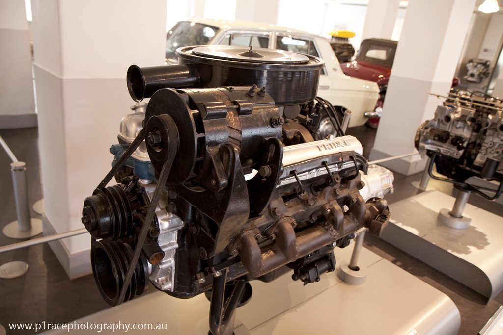 Nissan Engine Museum - 1967 W64 Prince V8 - Front three-quarter shot - alternator large 1
