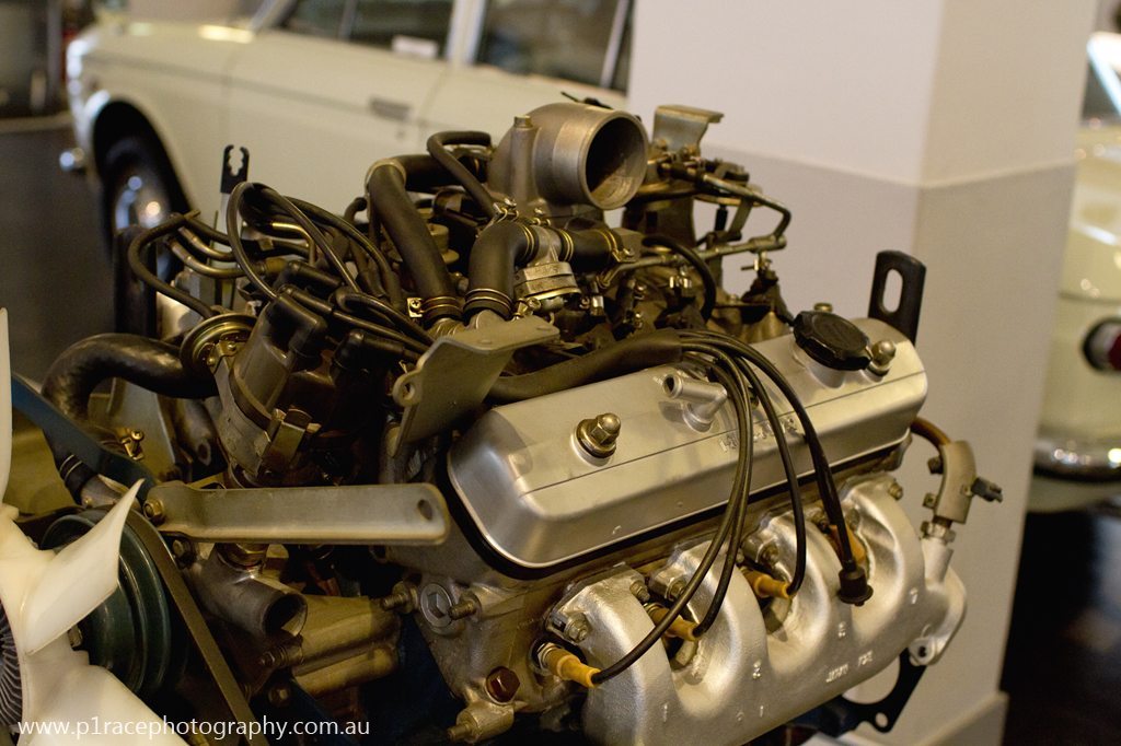 Nissan Engine Museum - 1975 Y44E V8 - Front three-quarter shot 2