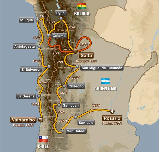 Dakar Rally 2014 Route