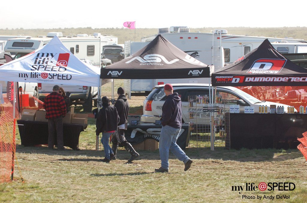 My Life at Speed, ASV and Dumonde Tech canopies set up at the Desert 100.