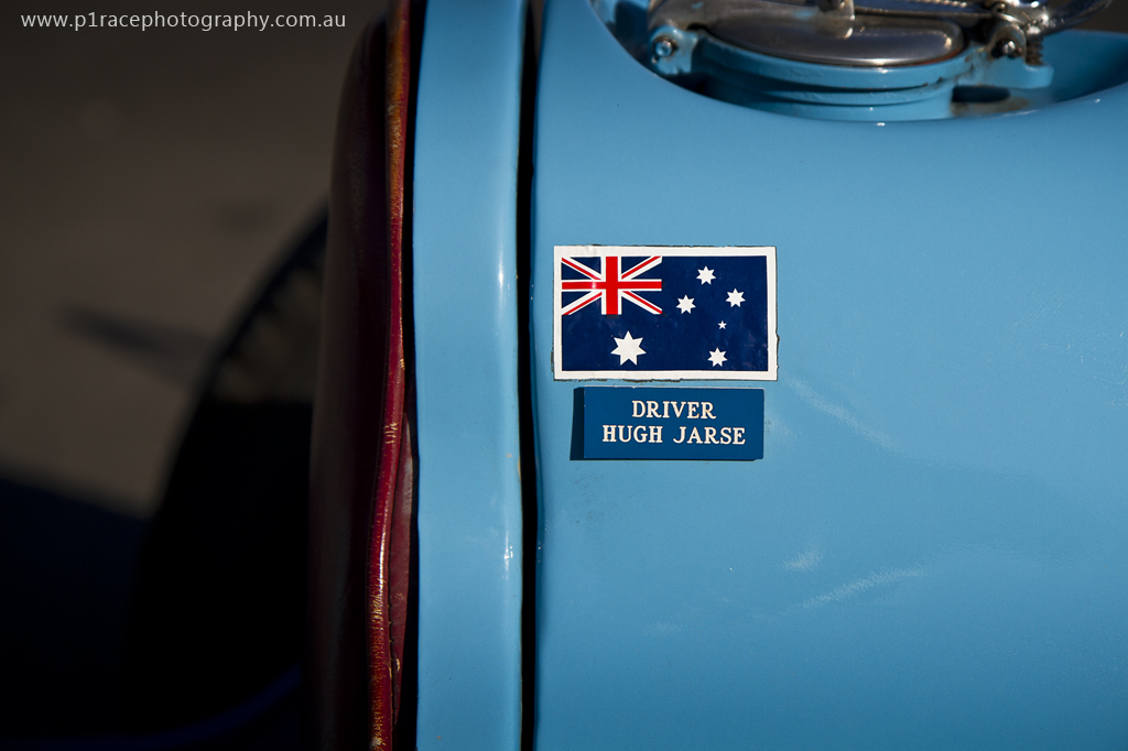 Phillip Island Classic 2014 - Sunday - Ron Townley - 1848 Talbot Lago T26C - Pits - Driver name plaque close-up shot 1