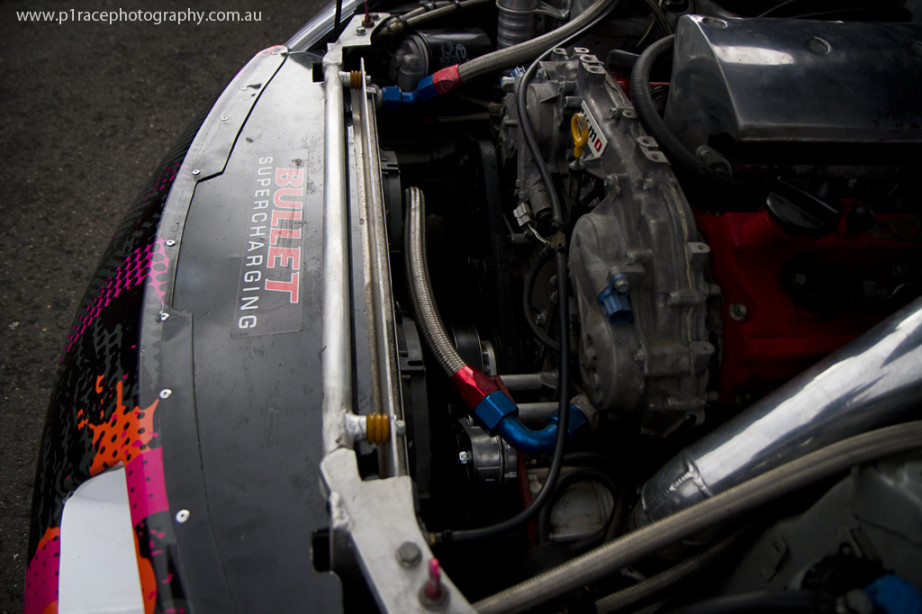 ADGP 2014 Finals - Calder Park - Rob Whyte - Nissan Z33 350Z - Pits - Engine bay shot 1