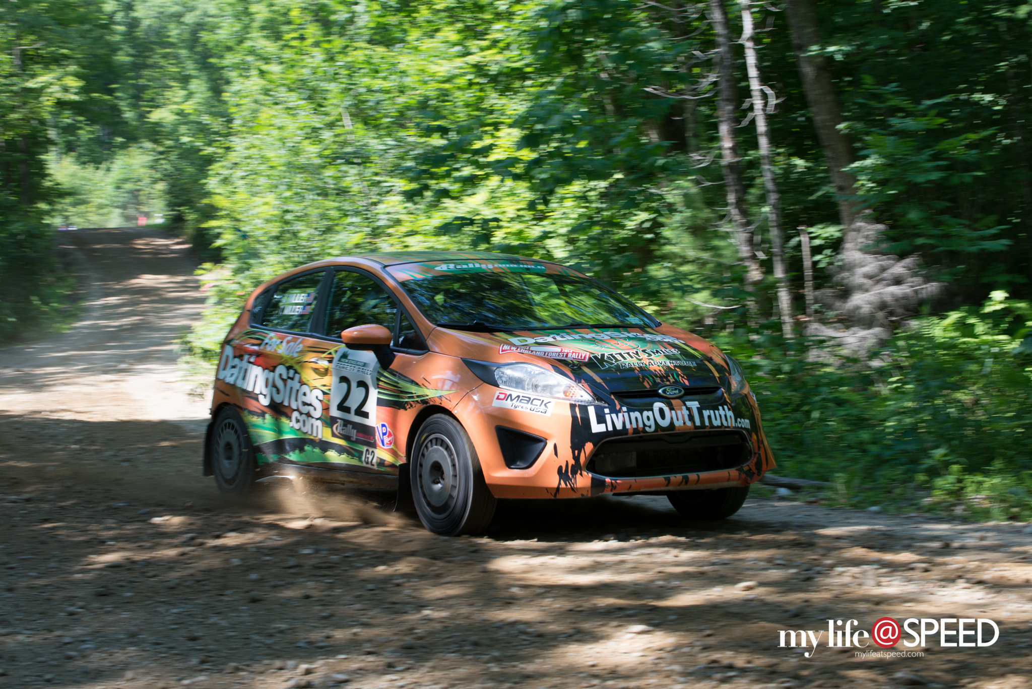 Troy and Jeremy Miller in their 2011 Ford Fiesta R2 at Bunker Pond