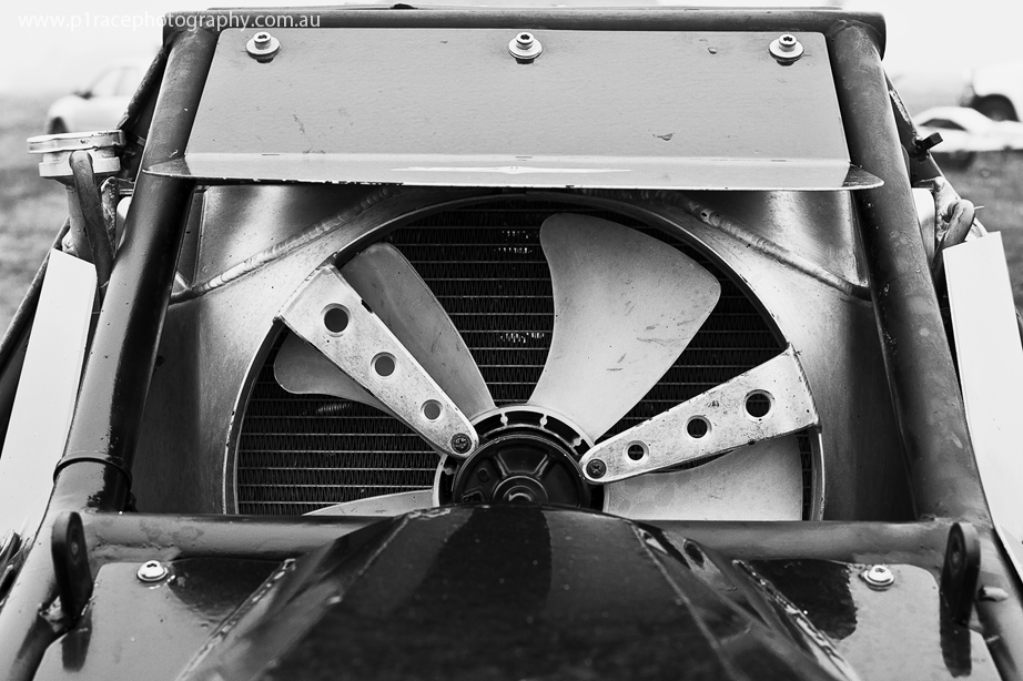 TORC May 2014 - Pits - Orange car - Rear radiator fan view 3