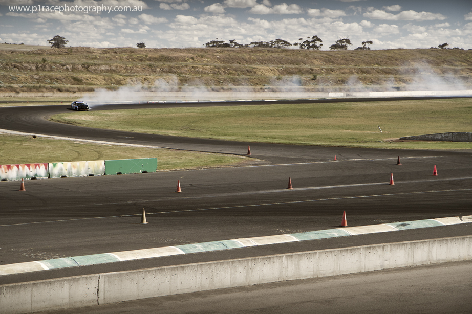 VicDrift 2014 - Round 5 - Michael Prosenik - S13 V8 Nissan Silvia - Turn 1 entry - Front three-quarter landscape shot 2