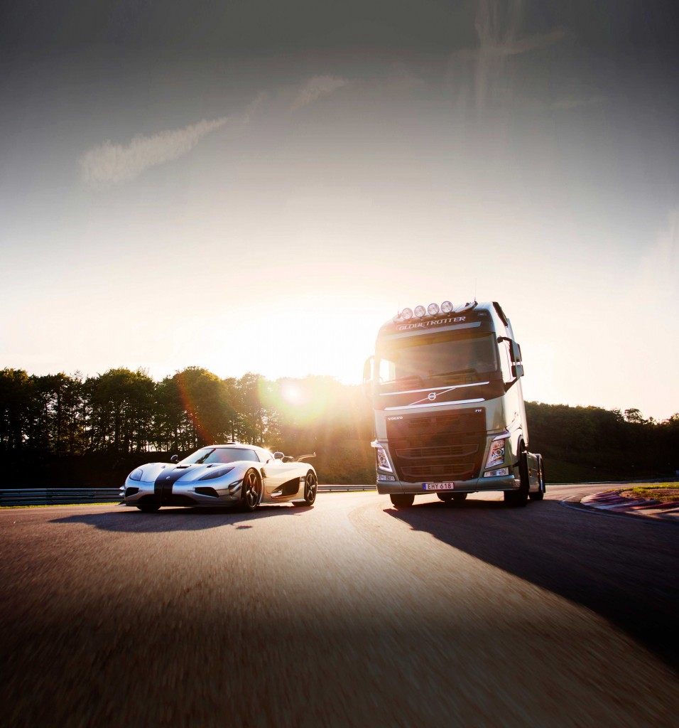Volvo Trucks claims that with the new I-Shift Dual Clutch gearbox, the Volvo FH is "a sportscar under the hood"