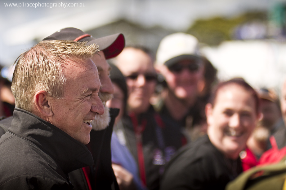 V8 Supercars 2014 - Phillip Island 400 - Sunday - Track Walk - Fan with Russell Ingall 1