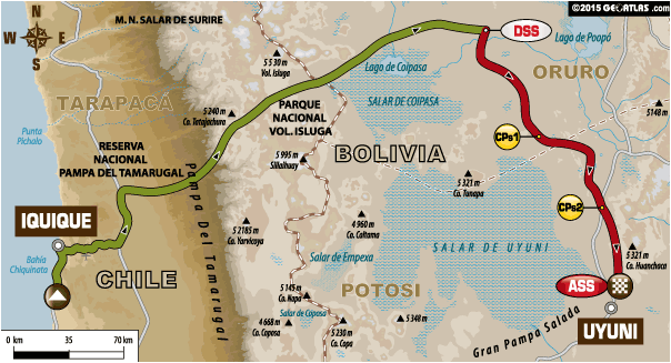 Dakar Rally 2015 Stage 7 Cars Route