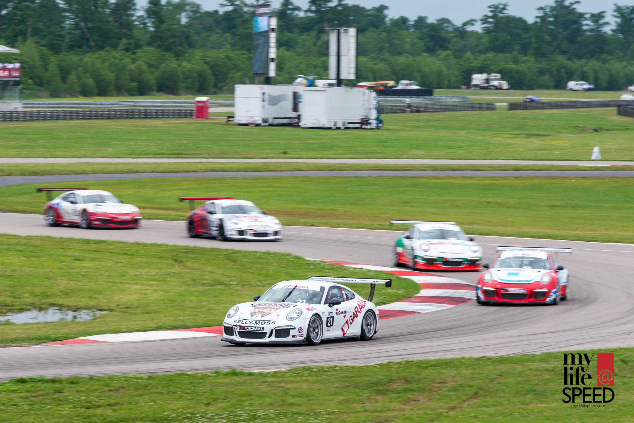 GT3 Cup cars on the last set of corners