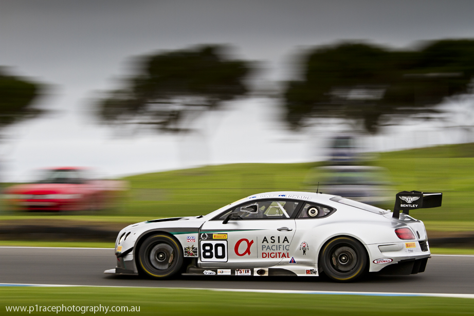 Shannons Nationals 2015 - Round 2 - Phillip Island - Bowe - Edwards - Flying B Bentley Continental GT3 - Turn 11 entry - Profile pan 2