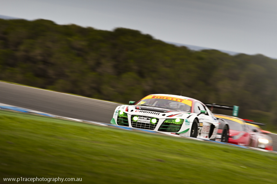 Shannons Nationals 2015 Round 2 - Phillip Island - Mies - Crick - Audi R8 Ultra - Turn 10 exit - Front three-quarter pan 1