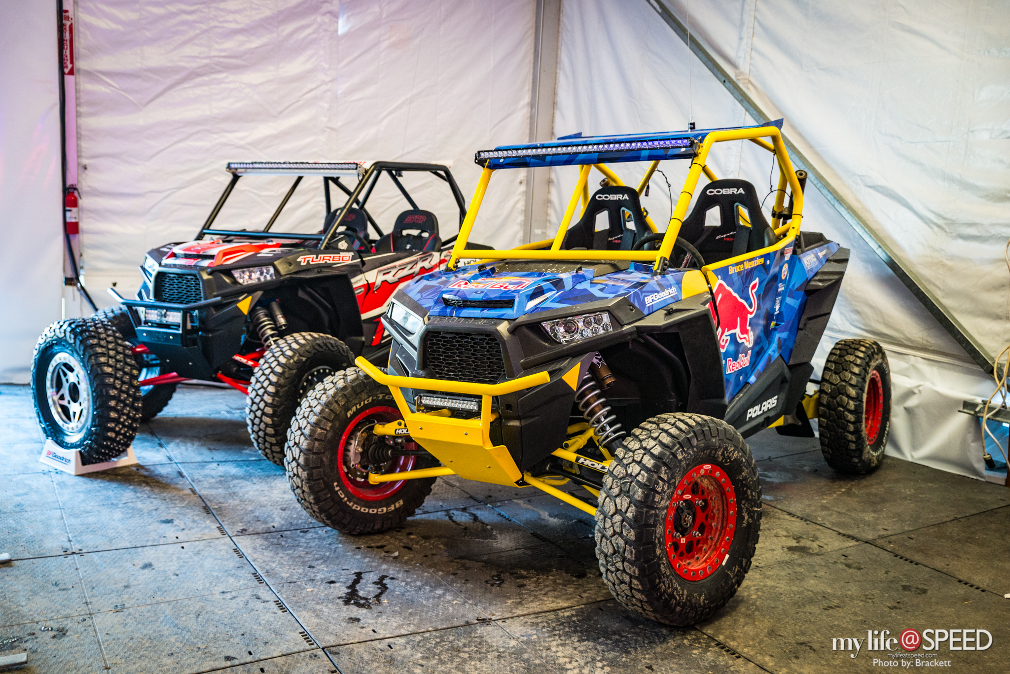 Bryce Menzies was on course in the Polaris RZR with RJ Anderson for an exhibition show on Thursday