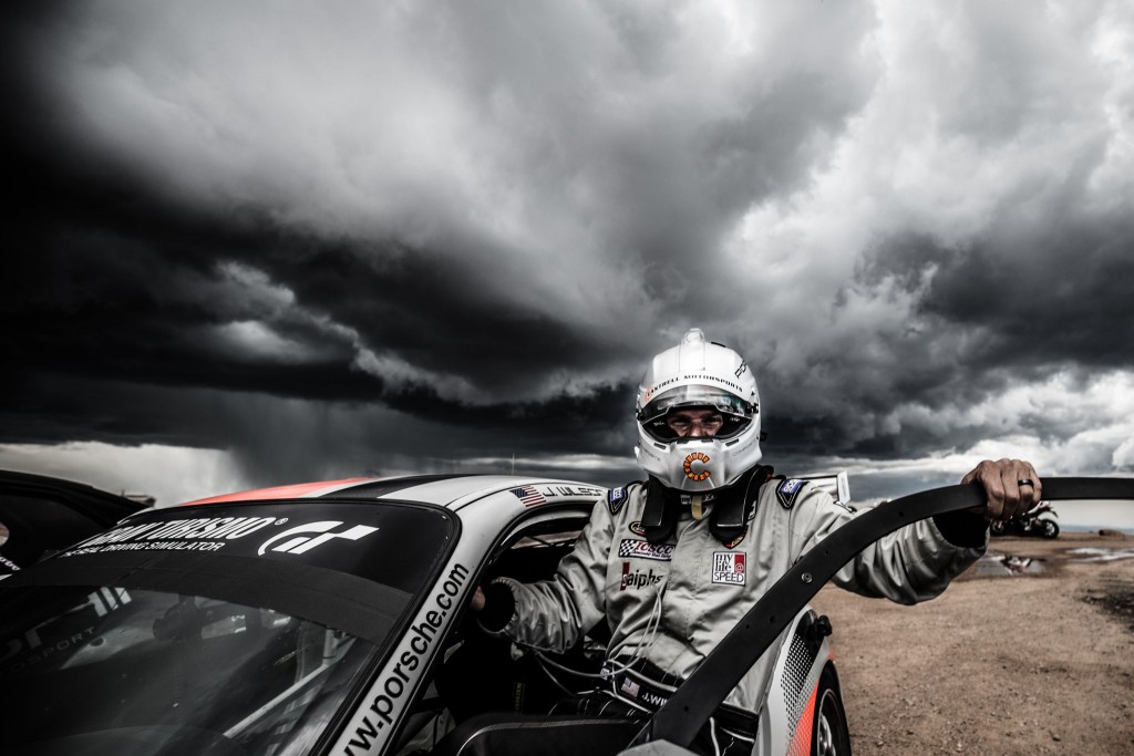 Our friend Justin Wilson makes the summit of Pikes Peak just before the heavens unleashed a great fury of lightning and hail.