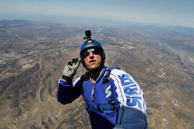 Skydiver Luke Aikins did his first tandem jump when he was 12 and his first solo jump at 16. Photo: AP